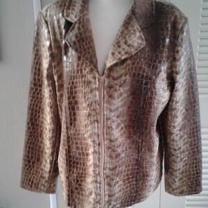 Vintage Selene Sport Brown Crocodile Print Women's Jacket